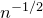 n Superscript negative 1 divided by 2