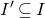 upper I prime subset of or equal to upper I
