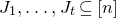 upper J 1 comma ellipsis comma upper J Subscript t Baseline subset of or equal to left bracket n right bracket