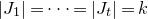 StartAbsoluteValue upper J 1 EndAbsoluteValue equals midline horizontal ellipsis equals StartAbsoluteValue upper J Subscript t Baseline EndAbsoluteValue equals k