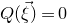 upper Q left parenthesis ModifyingAbove xi With right arrow right parenthesis equals 0