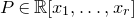 upper P element of double struck upper R left bracket x 1 comma ellipsis comma x Subscript r Baseline right bracket
