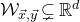 script upper W Subscript ModifyingAbove x With right arrow comma ModifyingAbove y With right arrow Baseline subset of or not equals double struck upper R Superscript d