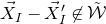 ModifyingAbove upper X With right arrow Subscript upper I Baseline minus ModifyingAbove upper X With right arrow prime Subscript upper I not an element of script upper W overtilde