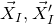 ModifyingAbove upper X With right arrow Subscript upper I Baseline comma ModifyingAbove upper X With right arrow prime Subscript upper I