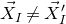 ModifyingAbove upper X With right arrow Subscript upper I Baseline not equals ModifyingAbove upper X With right arrow prime Subscript upper I