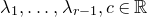 lamda 1 comma ellipsis comma lamda Subscript r minus 1 Baseline comma c element of double struck upper R