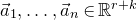 ModifyingAbove a With right arrow Subscript 1 Baseline comma ellipsis comma ModifyingAbove a With right arrow Subscript n Baseline element of double struck upper R Superscript r plus k