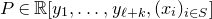 upper P element of double struck upper R left bracket y 1 comma ellipsis comma y Subscript script l plus k Baseline comma left parenthesis x Subscript i Baseline right parenthesis Subscript i element of upper S Baseline right bracket