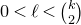 0 less than script l less than StartBinomialOrMatrix k Choose 2 EndBinomialOrMatrix