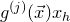 g Superscript left parenthesis j right parenthesis Baseline left parenthesis ModifyingAbove x With right arrow right parenthesis x Subscript h