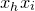 x Subscript h Baseline x Subscript i