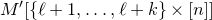 upper M prime left bracket StartSet script l plus 1 comma ellipsis comma script l plus k EndSet times left bracket n right bracket right bracket