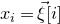 x Subscript i Baseline equals ModifyingAbove xi With right arrow left bracket i right bracket