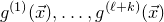 g Superscript left parenthesis 1 right parenthesis Baseline left parenthesis ModifyingAbove x With right arrow right parenthesis comma ellipsis comma g Superscript left parenthesis script l plus k right parenthesis Baseline left parenthesis ModifyingAbove x With right arrow right parenthesis