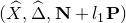 left parenthesis ModifyingAbove upper X With caret comma ModifyingAbove normal upper Delta With caret comma bold upper N plus l 1 bold upper P right parenthesis