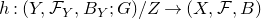 h colon left parenthesis upper Y comma script upper F Subscript upper Y Baseline comma upper B Subscript upper Y Baseline semicolon upper G right parenthesis divided by upper Z right arrow left parenthesis upper X comma script upper F comma upper B right parenthesis