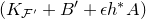 left parenthesis upper K Subscript script upper F Sub Superscript prime Subscript Baseline plus upper B prime plus epsilon h Superscript asterisk Baseline upper A right parenthesis