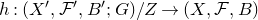 h colon left parenthesis upper X prime comma script upper F prime comma upper B prime semicolon upper G right parenthesis divided by upper Z right arrow left parenthesis upper X comma script upper F comma upper B right parenthesis