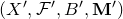 left parenthesis upper X prime comma script upper F prime comma upper B prime comma bold upper M Superscript prime Baseline right parenthesis