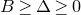 upper B greater than or equals normal upper Delta greater than or equals 0