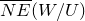 ModifyingAbove upper N upper E With bar left parenthesis upper W divided by upper U right parenthesis