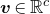 bold italic v element of double struck upper R Superscript c