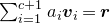 sigma summation Underscript i equals 1 Overscript c plus 1 Endscripts a Subscript i Baseline bold italic v Subscript i Baseline equals bold italic r