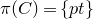 pi left parenthesis upper C right parenthesis equals StartSet p t EndSet