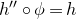 h double prime ring phi equals h