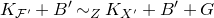 upper K Subscript script upper F prime Baseline plus upper B Superscript prime Baseline tilde Subscript upper Z Baseline upper K Subscript upper X prime Baseline plus upper B prime plus upper G