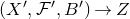 left parenthesis upper X prime comma script upper F prime comma upper B Superscript prime Baseline right parenthesis right arrow upper Z