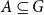 upper A subset of or equal to upper G