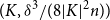 left parenthesis upper K comma delta cubed divided by left parenthesis 8 StartAbsoluteValue upper K EndAbsoluteValue squared n right parenthesis right parenthesis