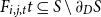 upper F Subscript i comma j comma t Baseline t subset of or equal to upper S minus partial differential Subscript upper D Baseline upper S