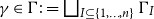 gamma element of normal upper Gamma colon equals square union Underscript upper I subset of or equal to StartSet 1 comma ellipsis comma n EndSet Endscripts normal upper Gamma Subscript upper I