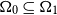 normal upper Omega 0 subset of or equal to normal upper Omega 1