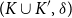 left parenthesis upper K union upper K Superscript prime Baseline comma delta right parenthesis