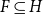 upper F subset of or equal to upper H