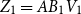 upper Z 1 equals upper A upper B 1 upper V 1