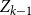 upper Z Subscript k minus 1