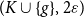 left parenthesis upper K union StartSet g EndSet comma 2 epsilon right parenthesis