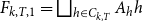 upper F Subscript k comma upper T comma 1 Baseline equals square union Underscript h element of upper C Subscript k comma upper T Baseline Endscripts upper A Subscript h Baseline h