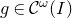 g element of script upper C Superscript omega Baseline left parenthesis upper I right parenthesis