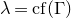 lamda equals c f left parenthesis normal upper Gamma right parenthesis
