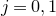 j equals 0 comma 1