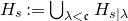 upper H Subscript s Baseline colon equals union Underscript lamda less than German c Endscripts upper H Subscript s vertical bar lamda