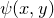 psi left parenthesis x comma y right parenthesis