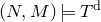 left parenthesis upper N comma upper M right parenthesis true upper T Superscript normal d