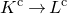 upper K Superscript normal c Baseline right arrow upper L Superscript normal c